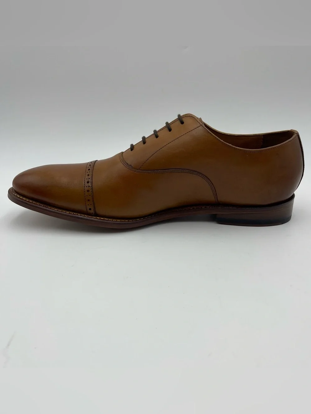 ALLEN EDMONDS SZ 14D Brady Walnut Leather Cap Toe Oxfords Shoes MSRP $450